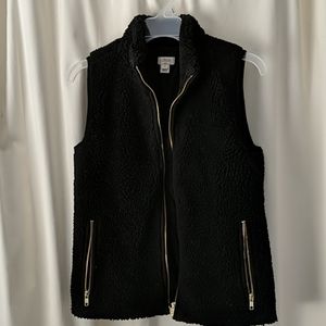 J. Crew Black Teddy Bear vest